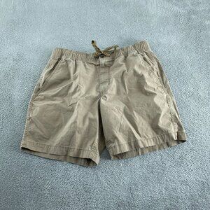 Eddie Bauer Mens Lightweight Casual Shorts L Khaki Elastic Waist  1237